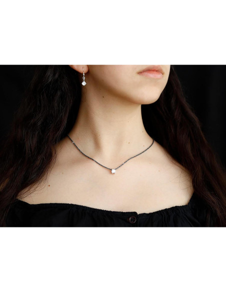 Collar de diamante CZ personalizado Be Wished - Plata Esterlina 925