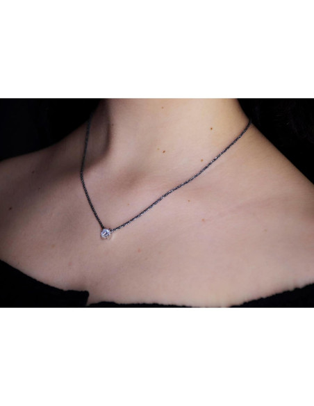 Collar de diamante CZ personalizado Be Wished - Plata Esterlina 925