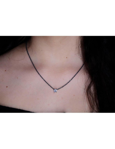 Collar de diamante CZ personalizado Be Wished - Plata Esterlina 925