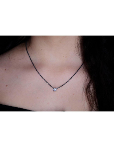 Collar de diamante CZ personalizado Be Wished - Plata Esterlina 925
