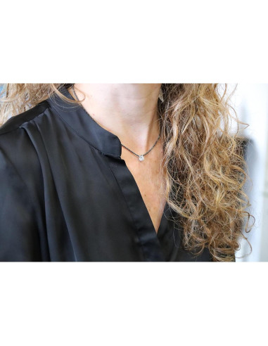 Collar de diamante CZ personalizado Be Wished - Plata Esterlina 925