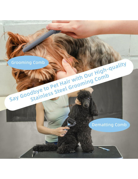 Kit de Aseo para Mascotas Wisedog - 7 Piezas, Azul Mejorado