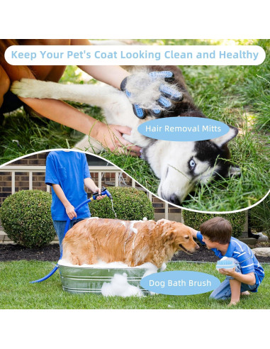 Kit de Aseo para Mascotas Wisedog - 7 Piezas, Azul Mejorado