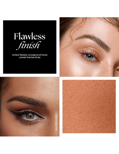 Polvo para Cejas SORMÉ Marrón Oscuro - Kit con Brocha y Plantillas