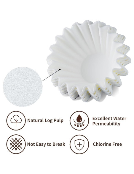 Filtros de papel desechables Brikinte para café Ninja 100 piezas