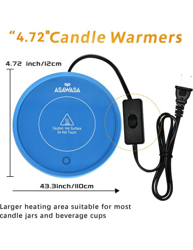 Calentador de Velas Inteligente ASAWASA Azul 17W con Apagado Automático