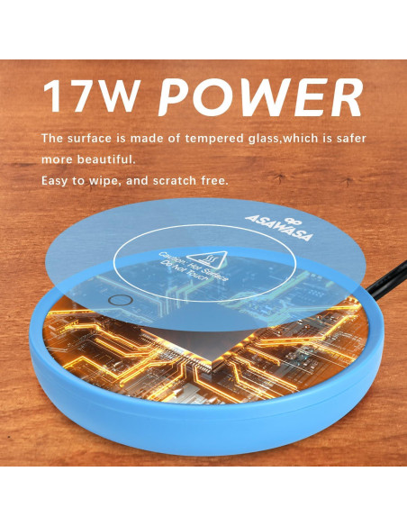 Calentador de Velas Inteligente ASAWASA Azul 17W con Apagado Automático