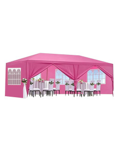 Carpa de Fiesta DSHADE 10x6 m Rosa con 6 Paredes Removibles