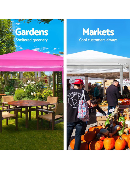 Carpa de Fiesta DSHADE 10x6 m Rosa con 6 Paredes Removibles