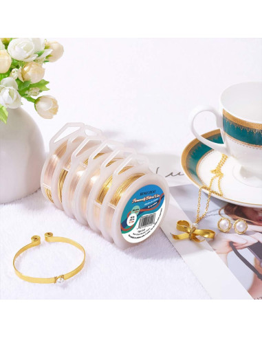 Alambre de Cobre Dorado 26 Gauge 60m BENECREAT para Joyería