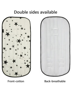 Almohadilla de Asiento Universal para Cochecito de Bebé Algodón Estrellas Beige 2
