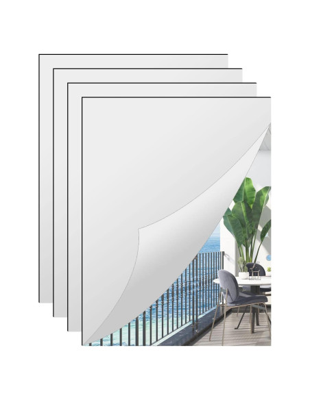 4 Piezas de Espejo Acrílico Autoadhesivo QEEYON 20x30cm