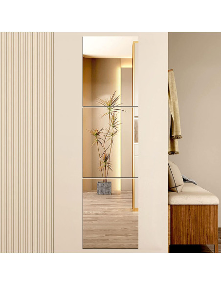 4 Piezas de Espejo Acrílico Autoadhesivo QEEYON 20x30cm