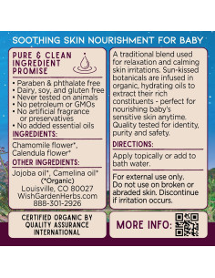 Aceite para Bebés Orgánico WishGarden 59ml - Chamomile y Caléndula 2