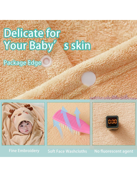 Toalla de Baño con Capucha SEVDO 70x140 cm para Niños