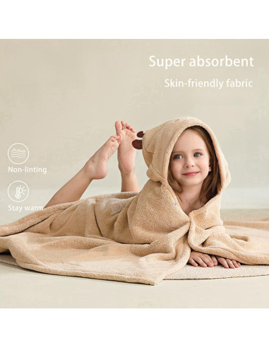 Toalla de Baño con Capucha SEVDO 70x140 cm para Niños