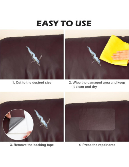 Kit de Reparación de Cuero Zinkooat 9.9x200.7 cm Marrón Oscuro