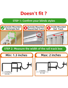 Soporte de Varilla de Cortina INSFITY Montaje Sin Taladro 3.05-5.08 cm 2