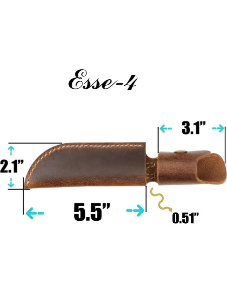 Funda de cuero ESEE 4 hecha a mano vertical resistente