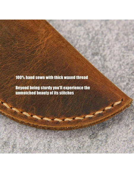 Funda de cuero ESEE 4 hecha a mano vertical resistente