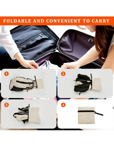 Mochila Plegable Ultraligera 15L Beige para Senderismo y Camping