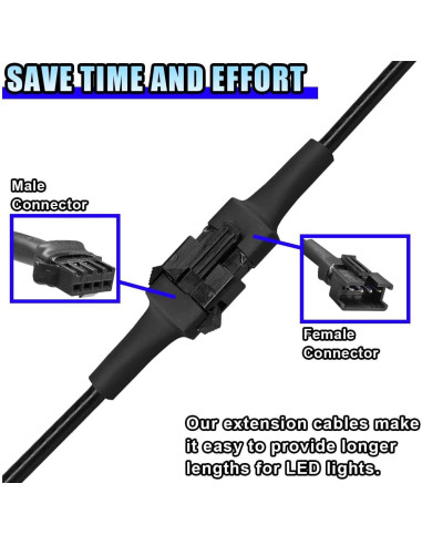 Cable de Extensión LED RGB 4 Pines LHDOS 152.4 cm 2PCS