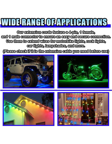 Cable de Extensión LED RGB 4 Pines LHDOS 152.4 cm 2PCS