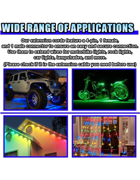 Cable de Extensión LED RGB 4 Pines LHDOS 152.4 cm 2PCS