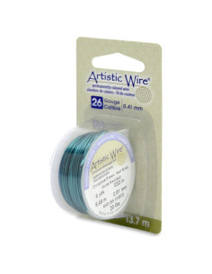 Alambre Artístico Beadalon 26 Calibre Plateado 13.72 m Verde Navidad