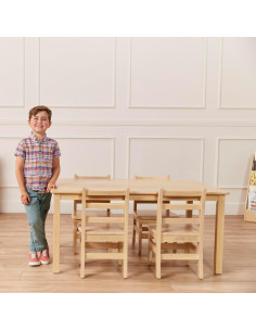 Mesa Rectangular de Madera Dura ECR4Kids 76x122cm Blanco Antiguo 2