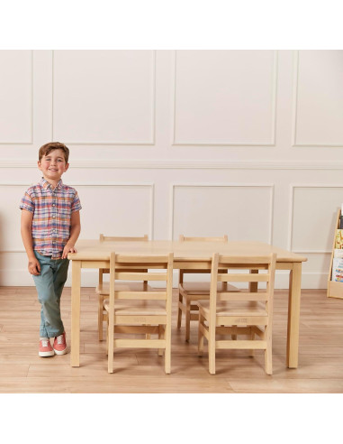Mesa Rectangular de Madera Dura ECR4Kids 76x122cm Blanco Antiguo
