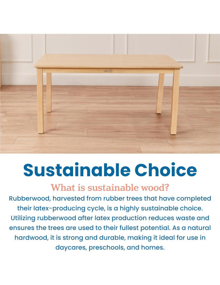 Mesa Rectangular de Madera Dura ECR4Kids 76x122cm Blanco Antiguo