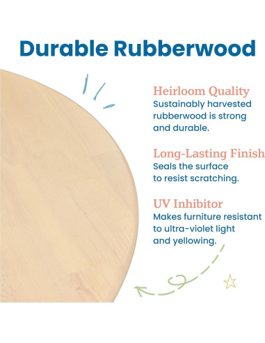 Mesa Rectangular de Madera Dura ECR4Kids 76x122cm Blanco Antiguo