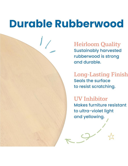 Mesa Rectangular de Madera Dura ECR4Kids 76x122cm Blanco Antiguo