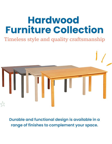 Mesa Rectangular de Madera Dura ECR4Kids 76x122cm Blanco Antiguo