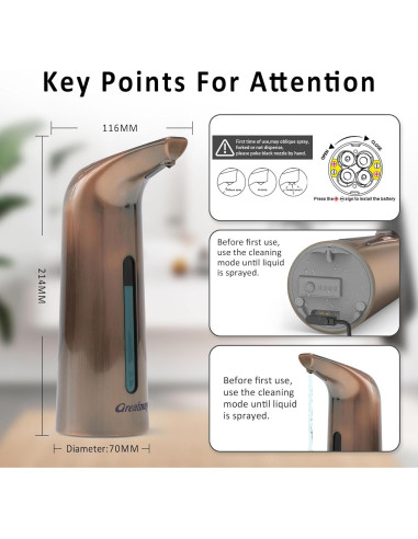 Dispensador Automático de Jabón Greatmay 400ml Infrarrojo