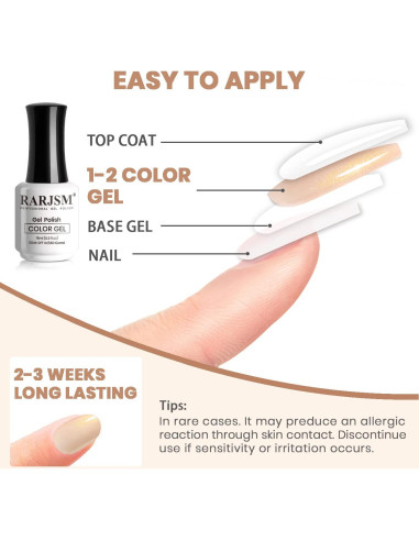 Esmalte en Gel Nude Brillante RARJSM 15ml Melocotón Dorado