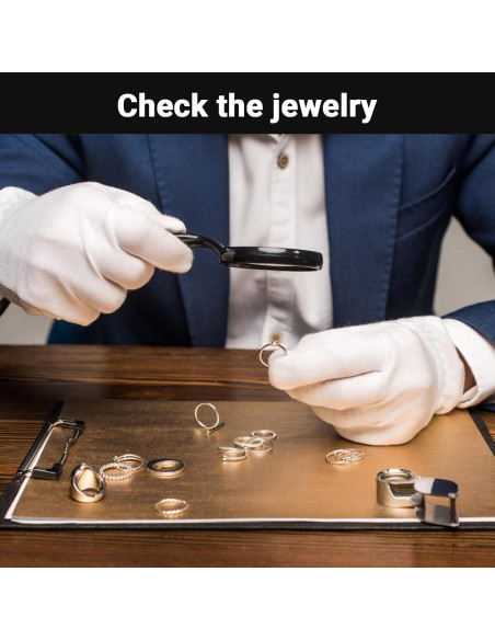 Guantes de Algodón Blancos 10 Pares con Muñeca Elástica