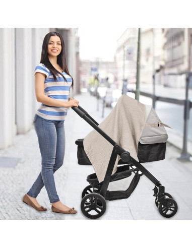 Cubierta de Lactancia 100% Algodón Caqui con Aro Ajustable