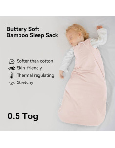 Saco de Sueño BubblePanda Rayón Bambú 0-6 Meses Rosa 2