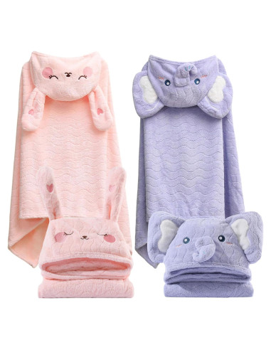 Toallas con Capucha Kmilro 2-Pack Niños 69.85x139.7cm