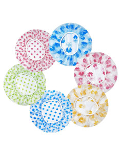 Gorros de Ducha Reutilizables OHOO 6 Pcs Impermeables