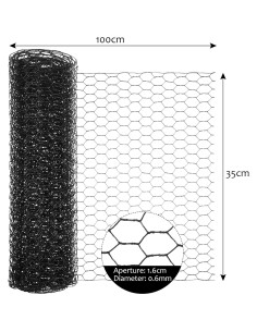 Malla de Alambre Galvanizado SATINIOR 34.8x203.2cm Negra 2