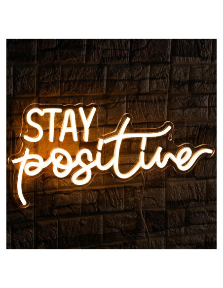 Letrero de Luz LED Neon Hoolerry 40x21 cm Mantente Positivo