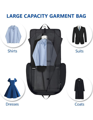 Bolsa de traje de viaje OPOALO 45" Negro para cabina