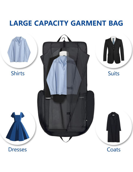 Bolsa de traje de viaje OPOALO 45" Negro para cabina