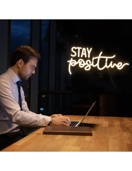 Letrero de Luz LED Neon Hoolerry 40x21 cm Mantente Positivo