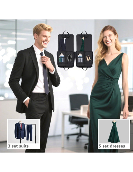 Bolsa de traje de viaje OPOALO 45" Negro para cabina