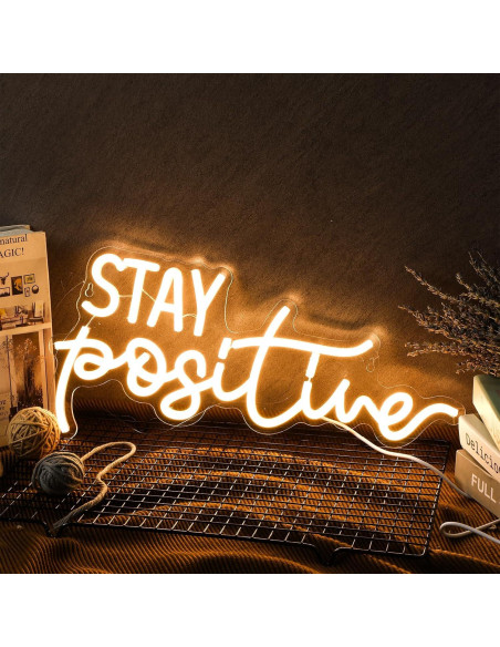 Letrero de Luz LED Neon Hoolerry 40x21 cm Mantente Positivo