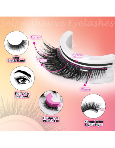 Pestañas Autoadhesivas JoMay Baile de Mariposa 3D 3 Pares